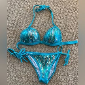 Venus Blue Sequins Suit